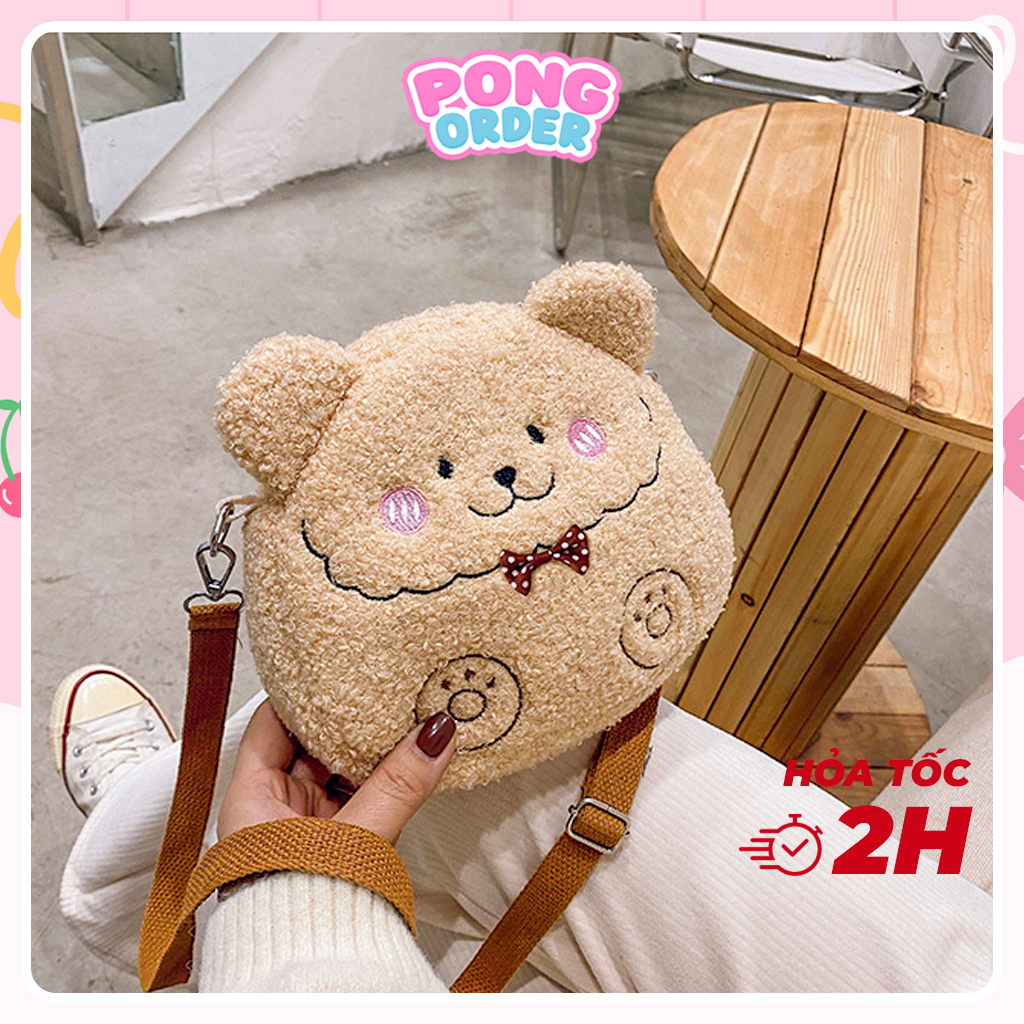 (Sẵn) Túi đeo chéo hình gấu bông siêu cute