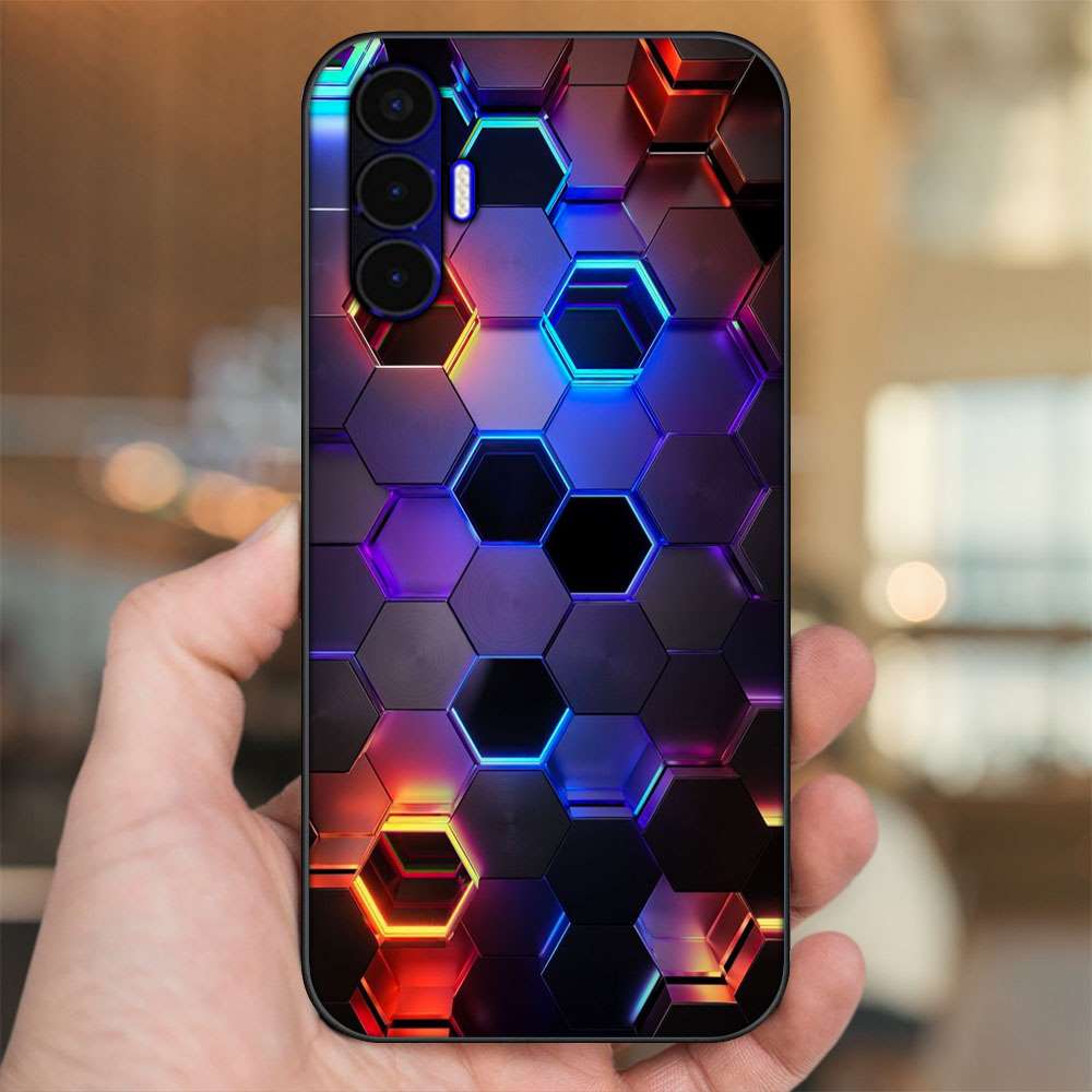 Ốp lưng Tecno Pop 5 viền đen in hình 3D Gaming Rực Rỡ