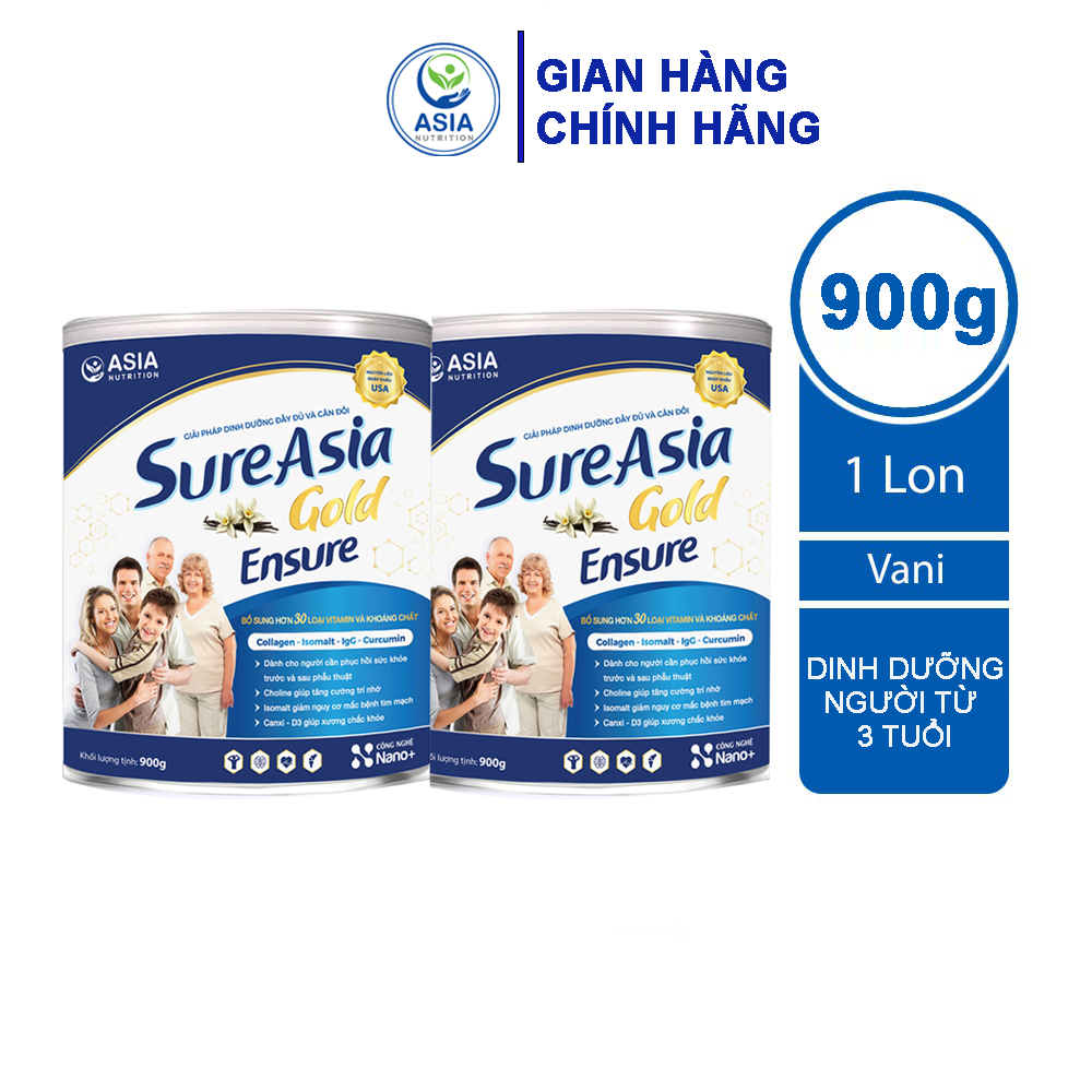 Combo 2 hộp sữa bột Sure Asia Gold Asia En sure Nutrition 900g cao cấp