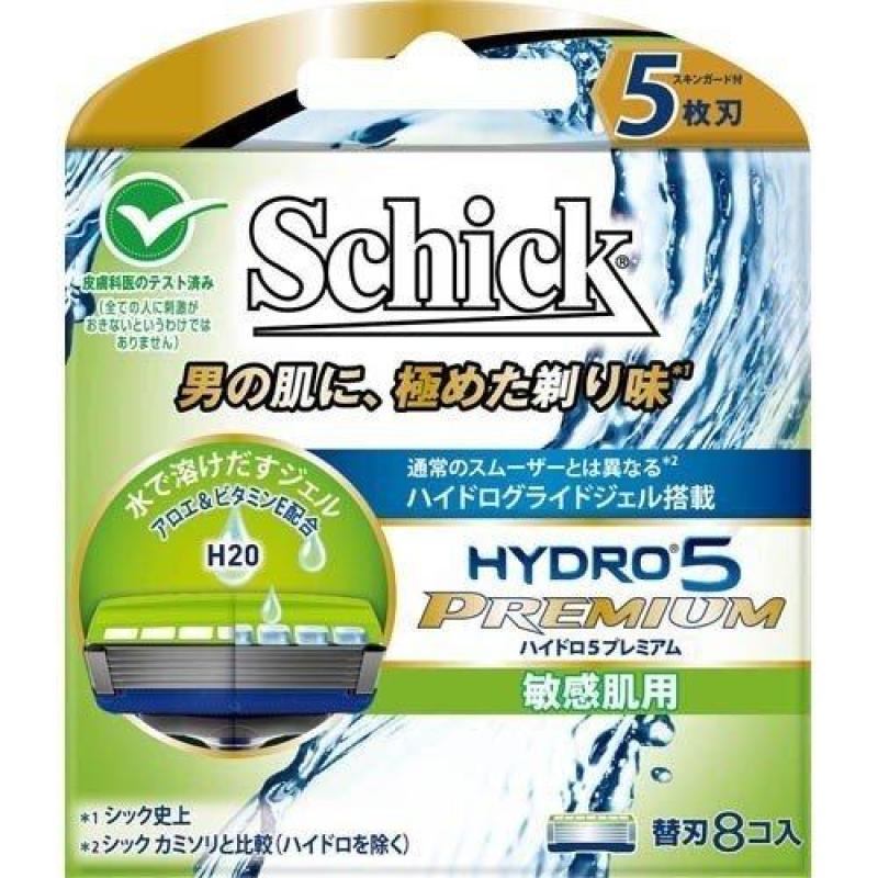 Vỉ 8 lưỡi dao cạo râu Schick Hydro 5 Premium - Japan (Dành cho da nhạy cảm) nhập khẩu