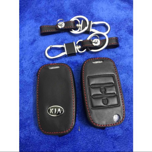 [Kia morning ] bao da chìa khoá kia morning 2 nút khoá gập da bò xịn mềm mịn bóng