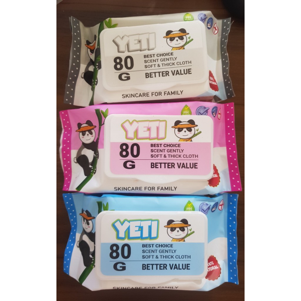 Khăn Giấy Ướt YeTi Thái Lan Không Mùi Xám 80gr