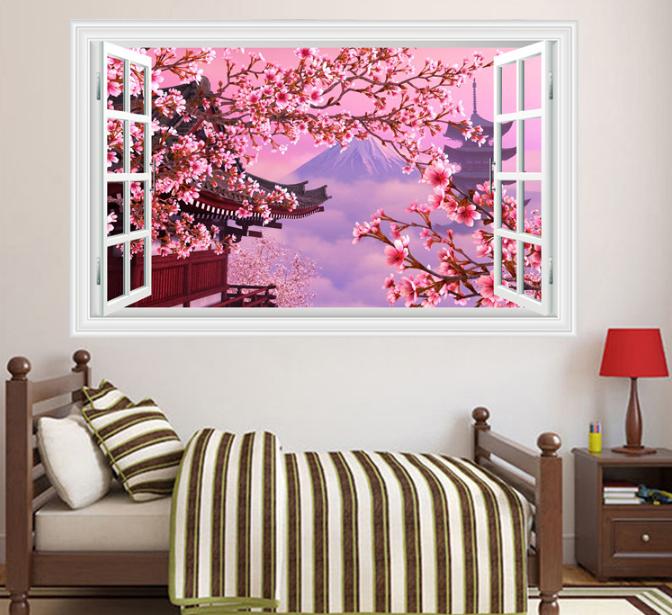 [HCM]Decal trang trí Cửa sổ Cung đình hoa anh đào