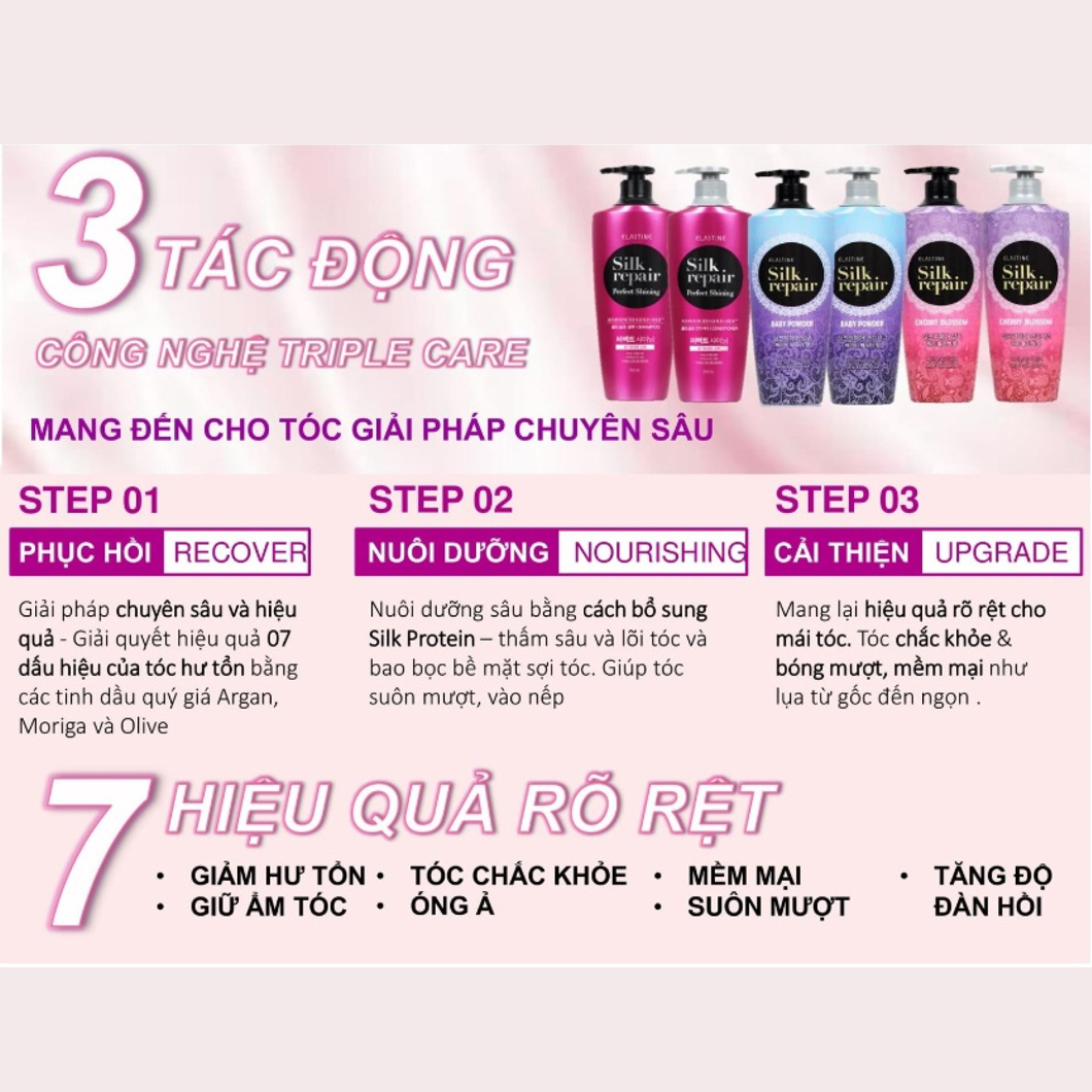 Dầu gội Elastine Silk Repair (hồng) (hongthamshopcom)