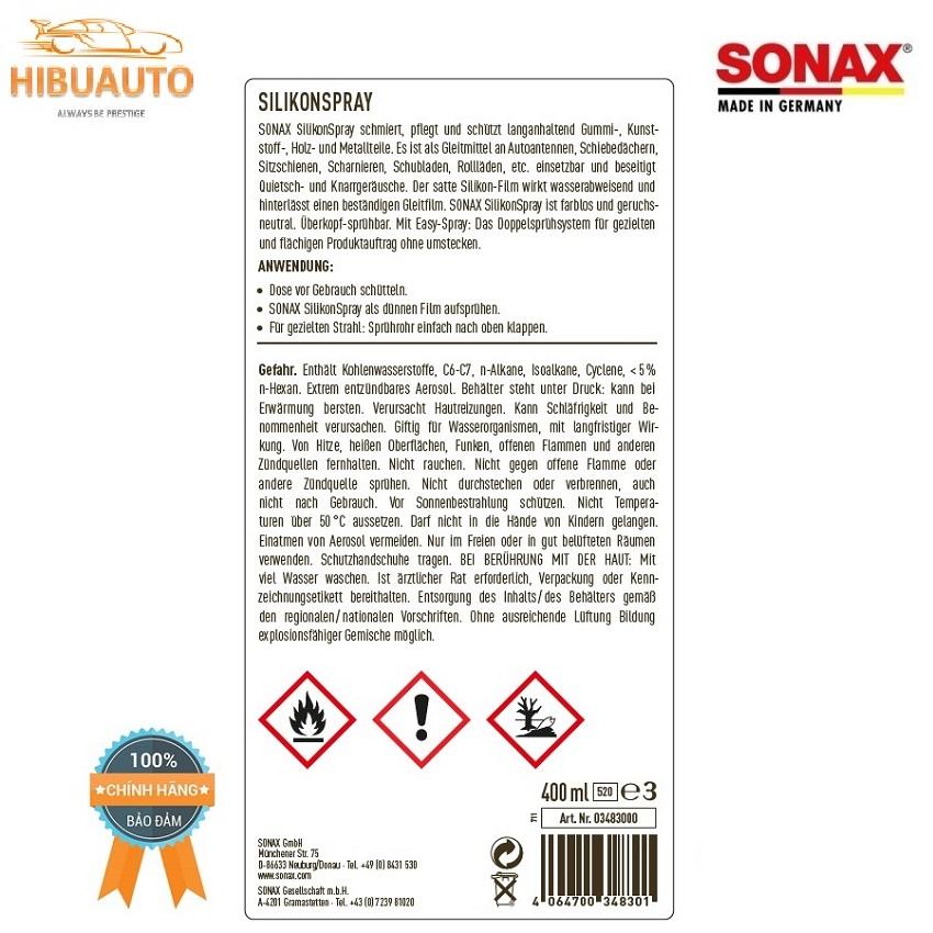 [HCM]Chai Xịt Silicone Spray With EasySpray Sonax 348300