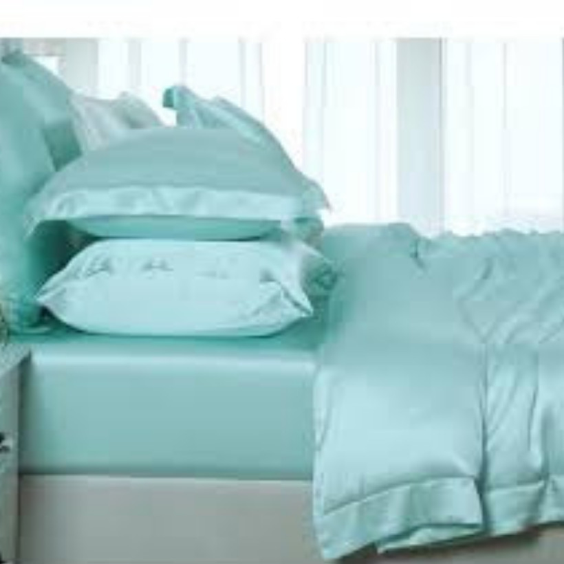 Ga - Drap Giường Lẻ Phi Lụa Màu Xanh Ngọc Lan Pham Bedding Mềm Mại, Êm Ái