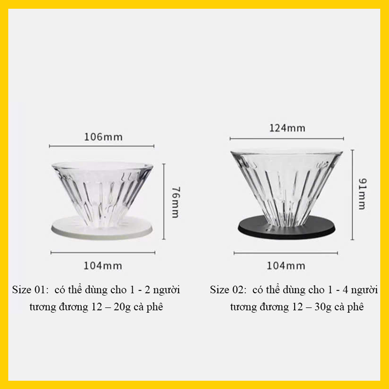 Phễu V60 Timemore Crystal