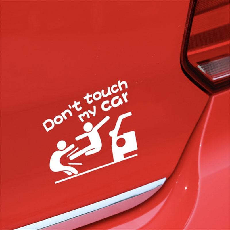 Decal Trang Trí Cảnh Báo dont touch my car Siêu Cá Tính (Đen)