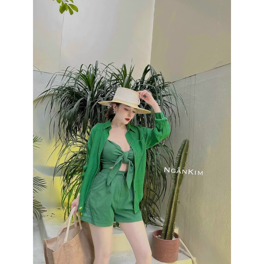 Set bộ 3 món croptop 2 dây