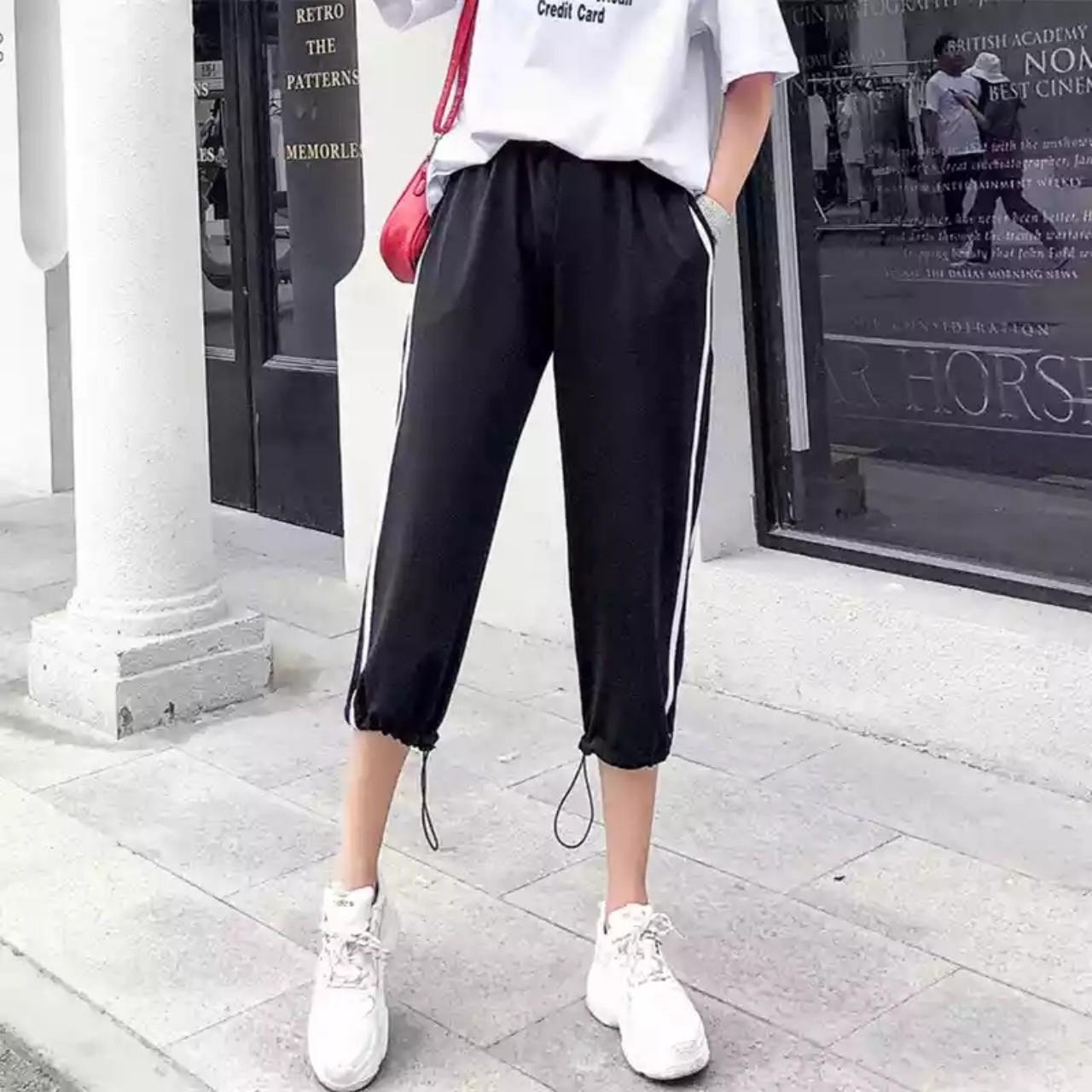 quần jogger nữ có bo dây rút chất vải siêu mịn