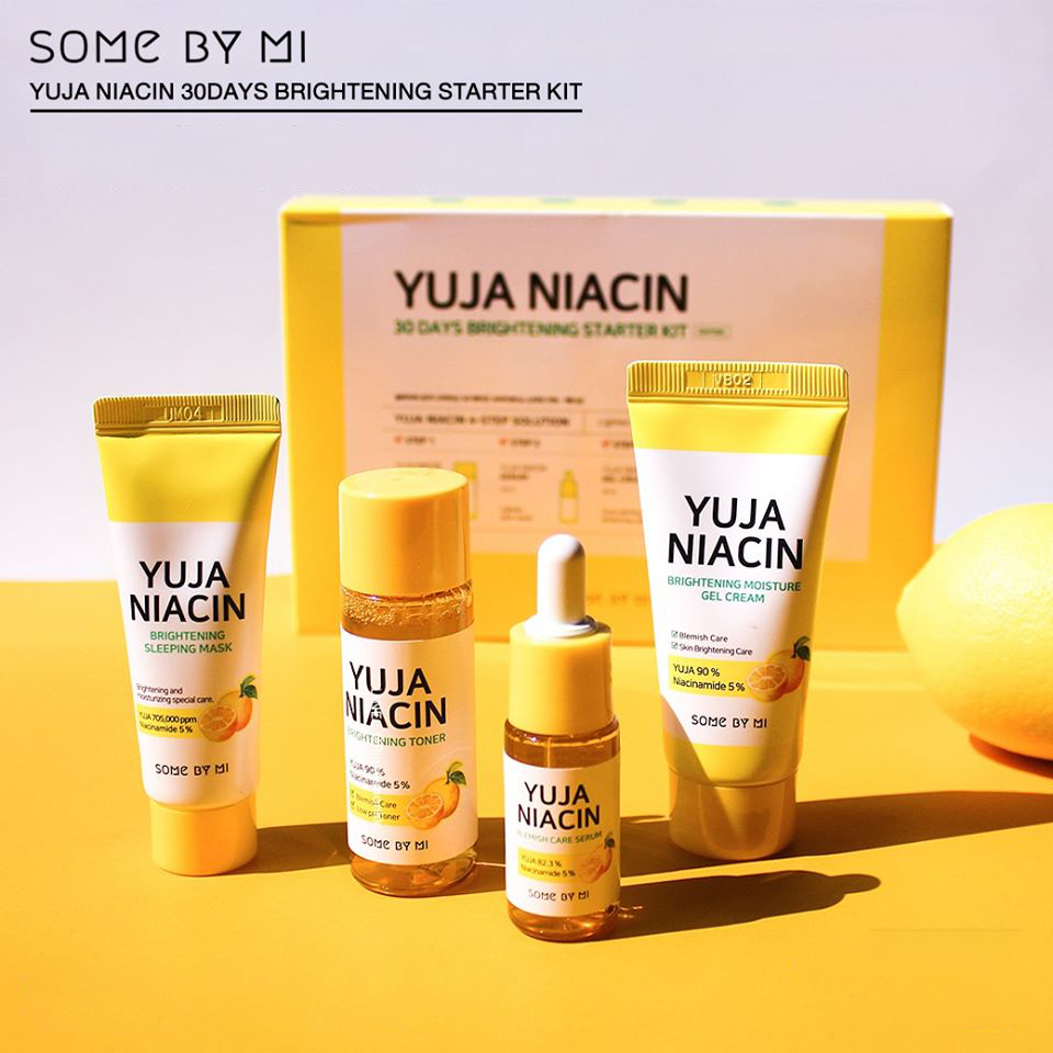 Bộ kit 4 sản phẩm dưỡng trắng da some by mi yuja niacin 30 days brightening stater kit-edition