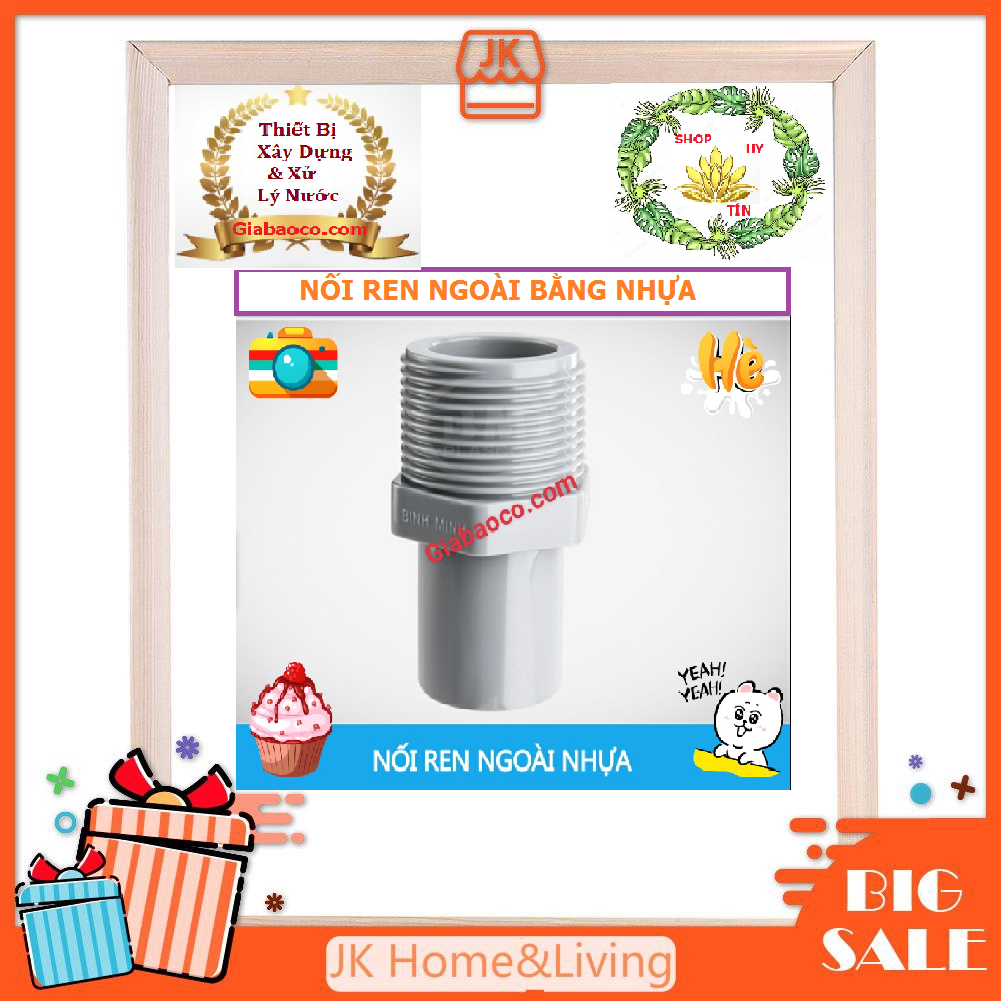 Nối ren ngoài bằng nhựa pvc- bình minh: phi 60mm, 90mm, 114mm