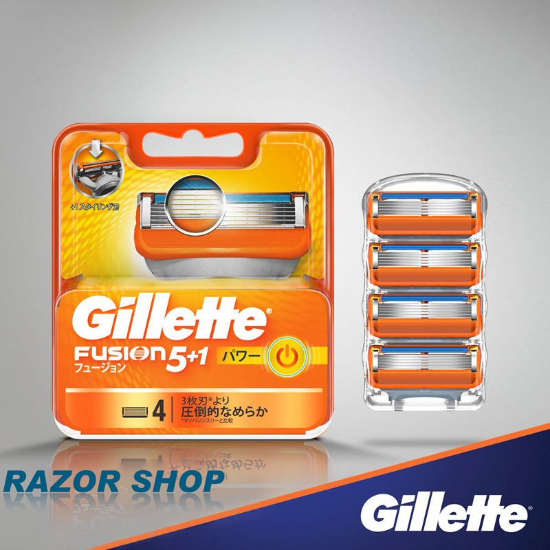 Hàng Hot Vỉ 4 đầu lưỡi thay thế dao cạo râu Gillette Fusion 5 1 Power Nhật Bản