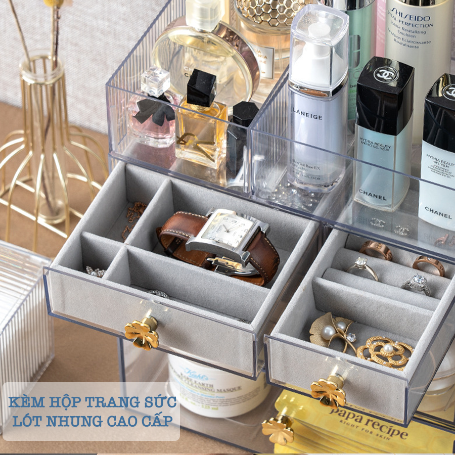 Kệ Đựng Mĩ Phẩm Trong Suốt Mika Cao Cấp R001