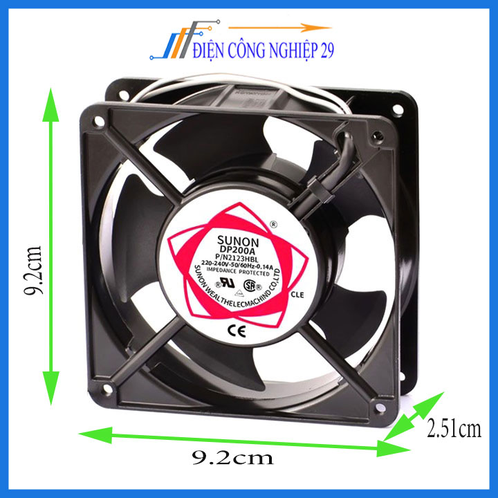 Quạt máy hàn tản nhiệt 220v quạt 220v 9.2x9.2.2.5cm , quạt hút gió