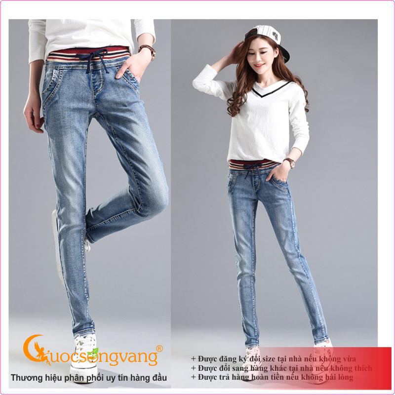 Quần nữ quần jean nữ lưng thun co giãn GLQ029 Cuocsongvang