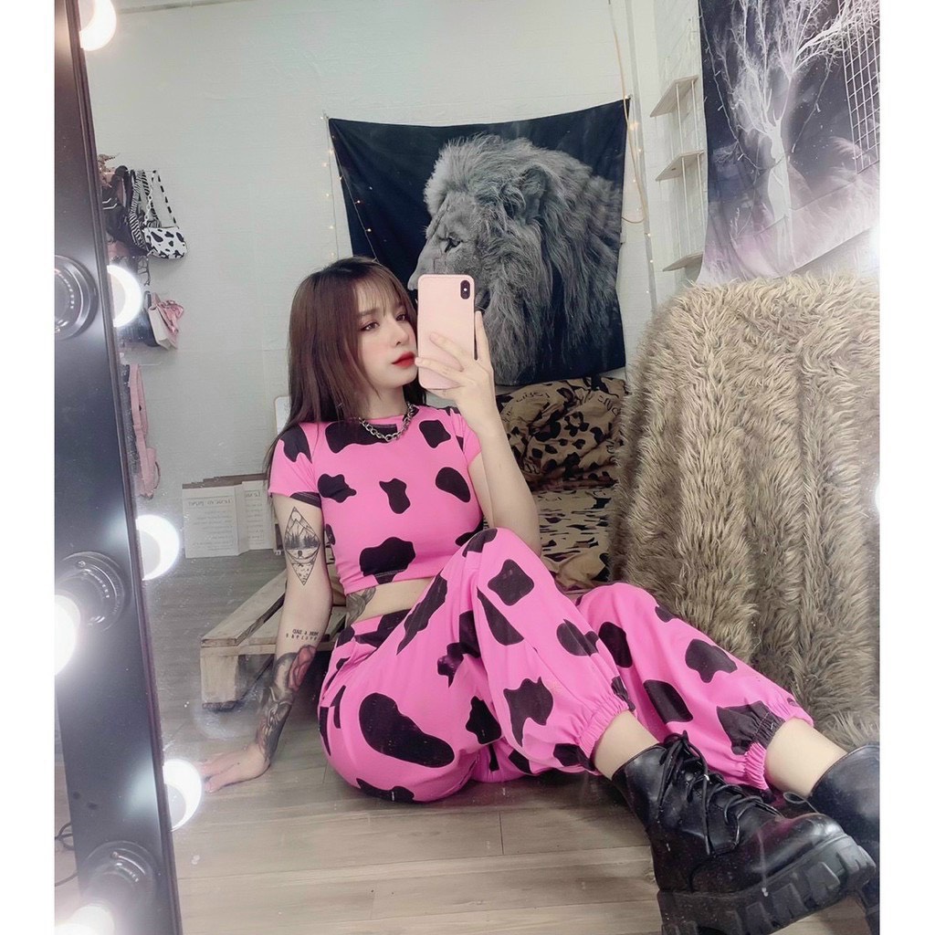 Sét bộ bò sữa croptop nhiều màu siêu chất ttvv0119