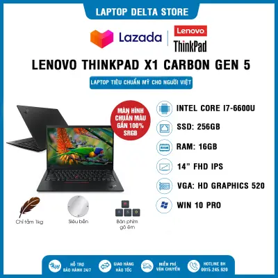 Lenovo Thinkpad X1 Carbon Gen 5 [HÀNG NHẬP KHẨU USA] Laptop Cũ Core i7*6600U| Ram 16GB| SSD 256GB| Màn 14″ FHD IPS, Win 10 Bản quyền, Cam kết sản phẩm đúng mô tả, Chất lượng đảm bảo, Bảo hành đầy đủ