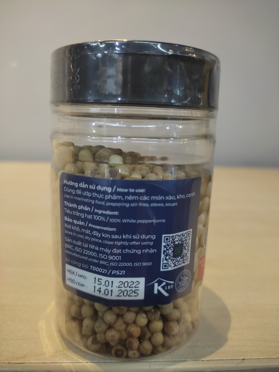 Tiêu trắng nguyên hạt K-Pepper 85g
