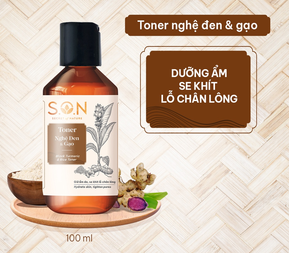 Toner S.O.N Nghệ Đen & Gạo 100ml