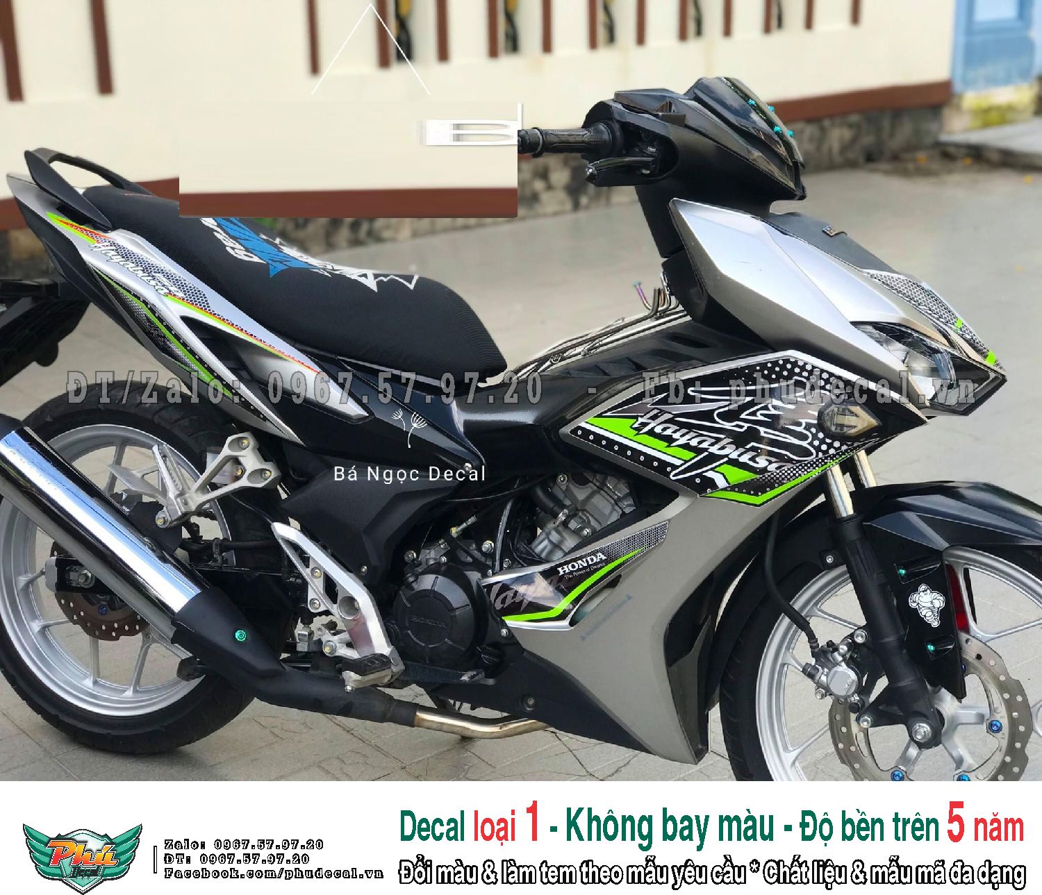 Tem rời Winner X hayabusa Bạc đen