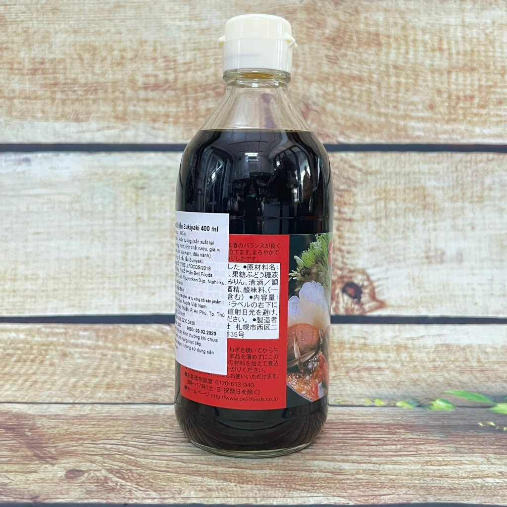 Sốt Lẩu SUKIYAKI Nhật Bản (Bell Foods) 400ML (Sốt chấm, nấu lẩu Nhật Bản) (Chai thủy tinh)