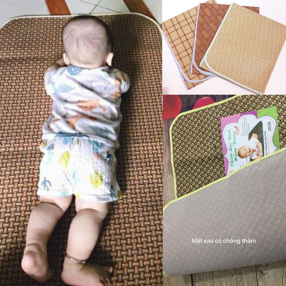 Chiếu lục bình điều hòa 2 lớp cho bé, Chất liệu từ thân cây lục bình thoáng mát an toàn cho bé, Kích thước 60x80cm