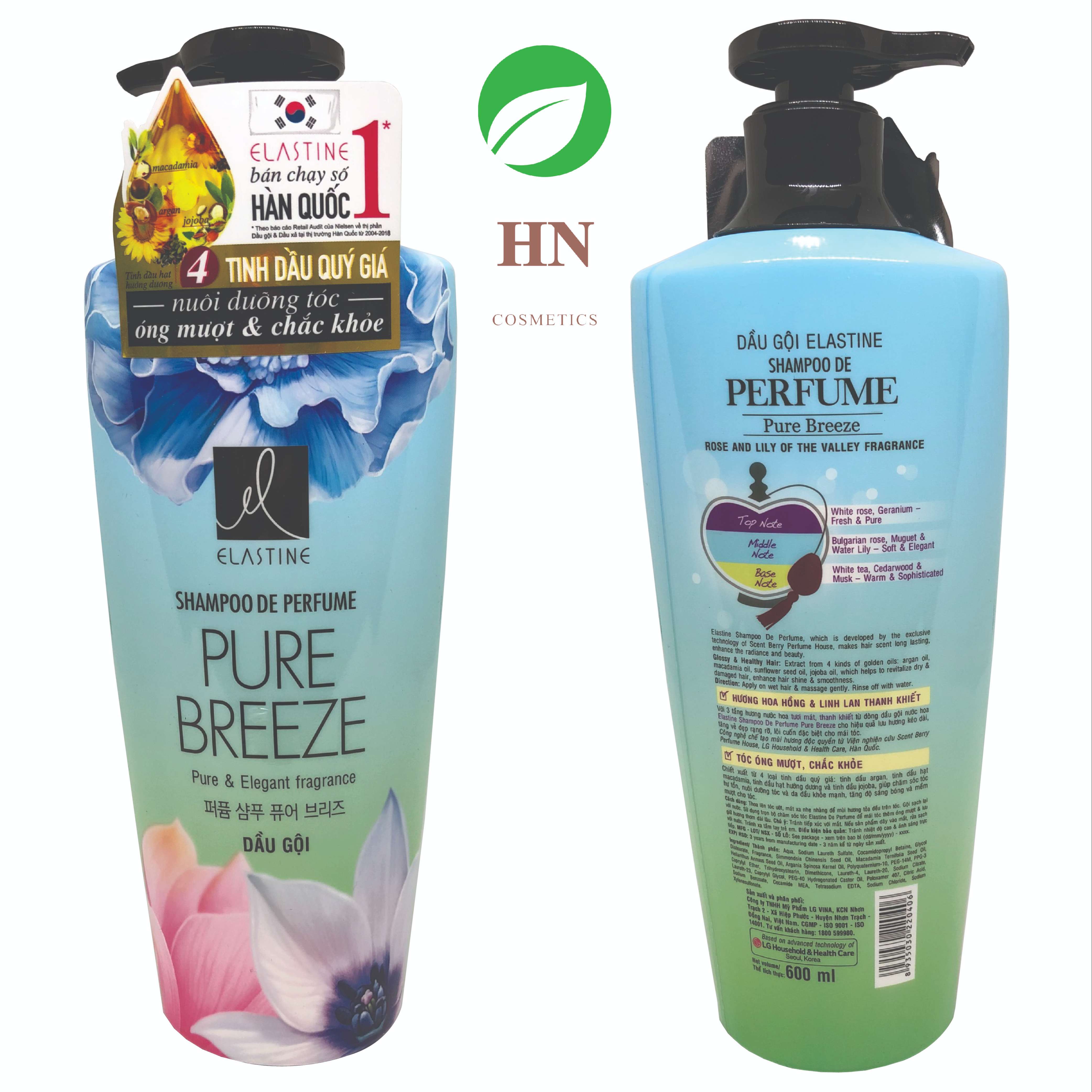 Dầu gội nước hoa Elastine Pure Breeze 600ml - HN COSMETICS
