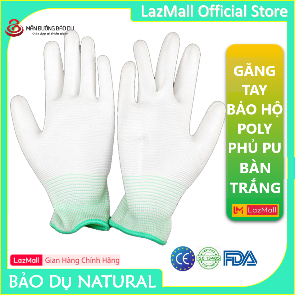 Combo 10 Đôi Găng Tay Phòng Sạch Chống Tĩnh Điện Găng Tay Phủ PU Lòng Bàn Tay Polyester Trắng chống xước Chống Tĩnh Điện chất lượng cao Bền đẹp và Dẻo dai - Hàng Chính Hãng SAFEMALL OFFICIAL