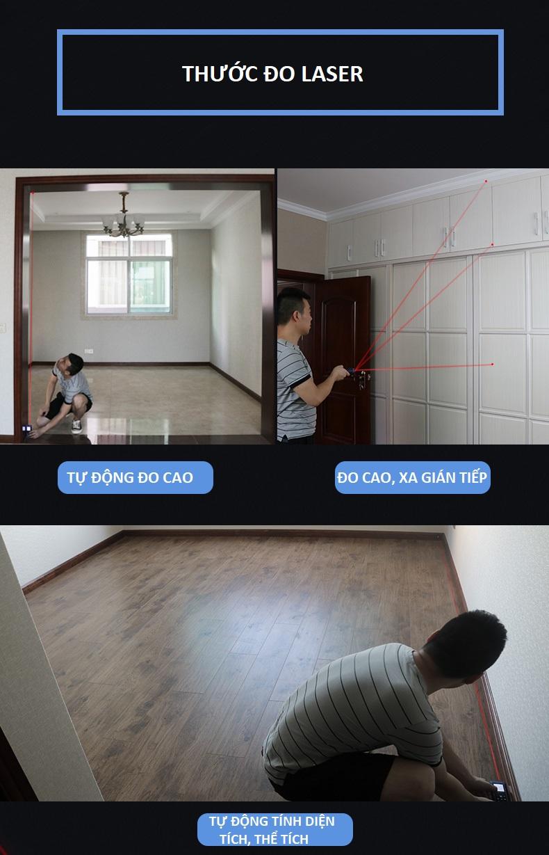 Thước điện tử, Máy đo khoảng cách bằng tia Laser Vi-60m, Thương hiệu VCHON, Chính xác tuyệt đối.
