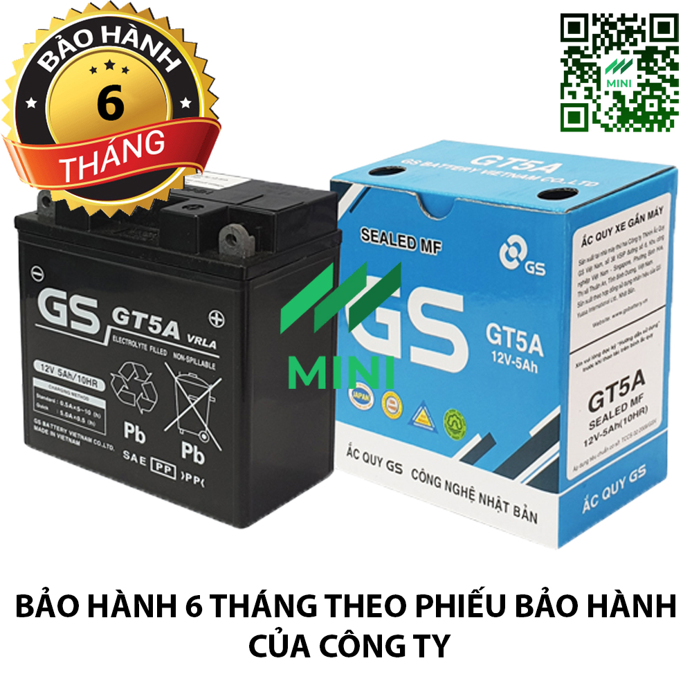 Bình ắc quy khô GS MF GT5A(12V-5Ah)