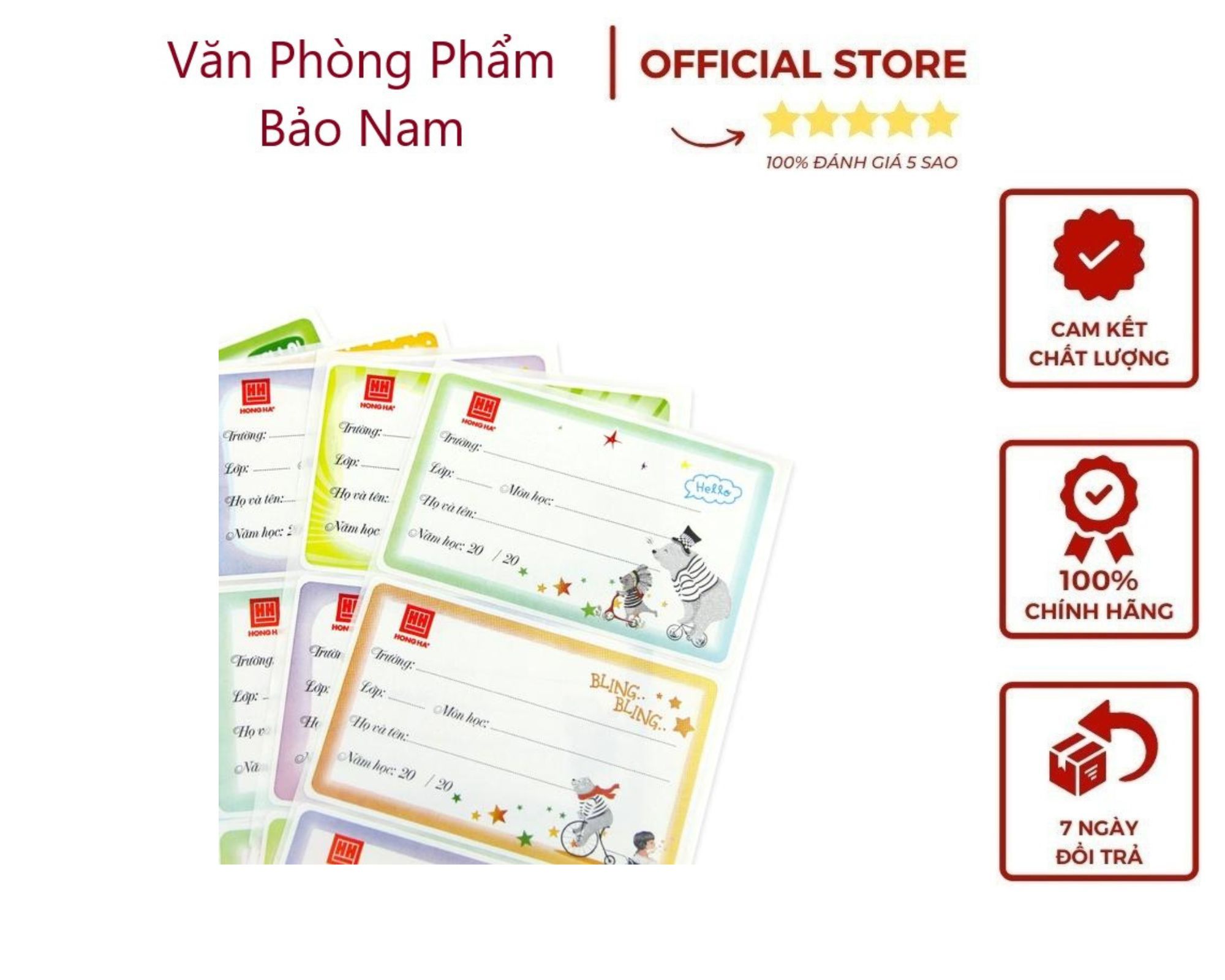 Nhãn vở cấp II Hồng Hà 3478