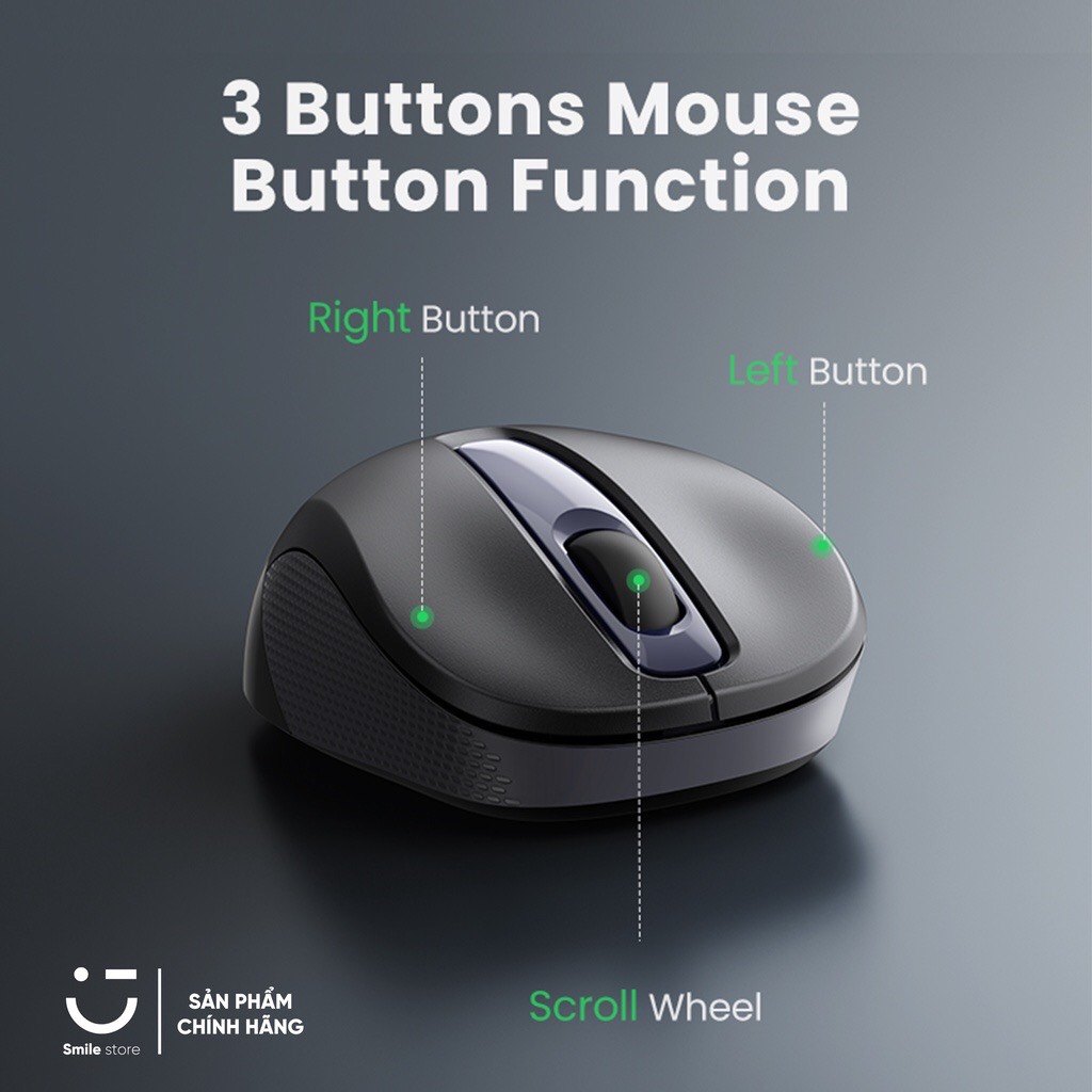 Chuột không dây 2.4G Silent Click 2400 DPI Ugreen 90371