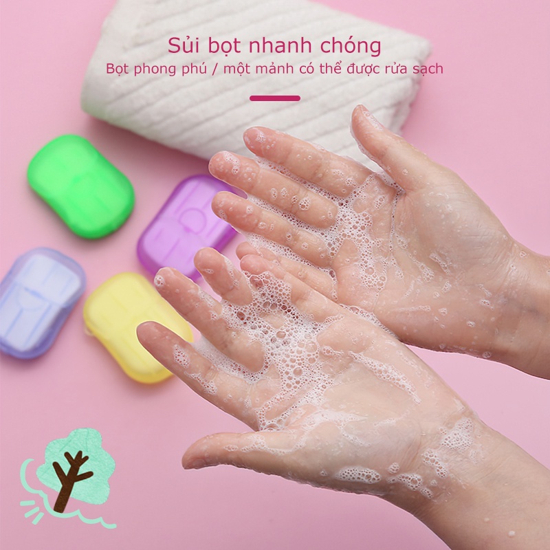 [HCM] Xà Phòng Giấy Dùng 1 Lần,nhỏ Gọn, Tiện Lợi, Dễ Dàng Bỏ Túi Mang Theo(hộp 20 Miếng) CozyZone520