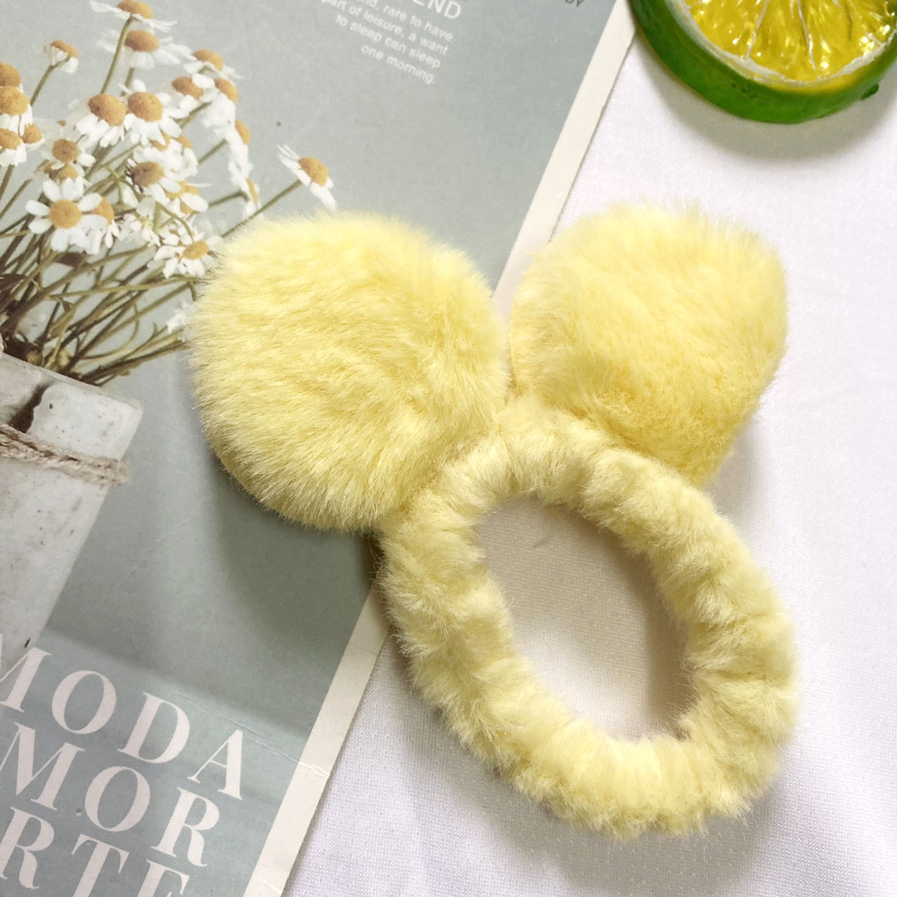 Hair ties fabric villi soft rabbit shape-thonhung