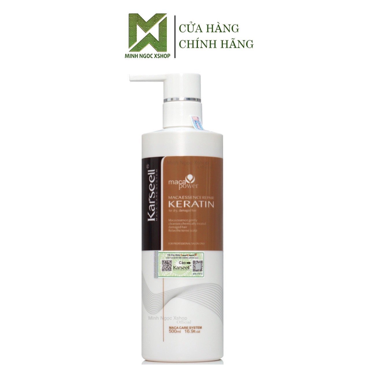Phục hồi thần tốc Keratin Karseell Maca dạng gel 500ml dành cho tóc giòn, dễ gãy, mất sự đàn hồi