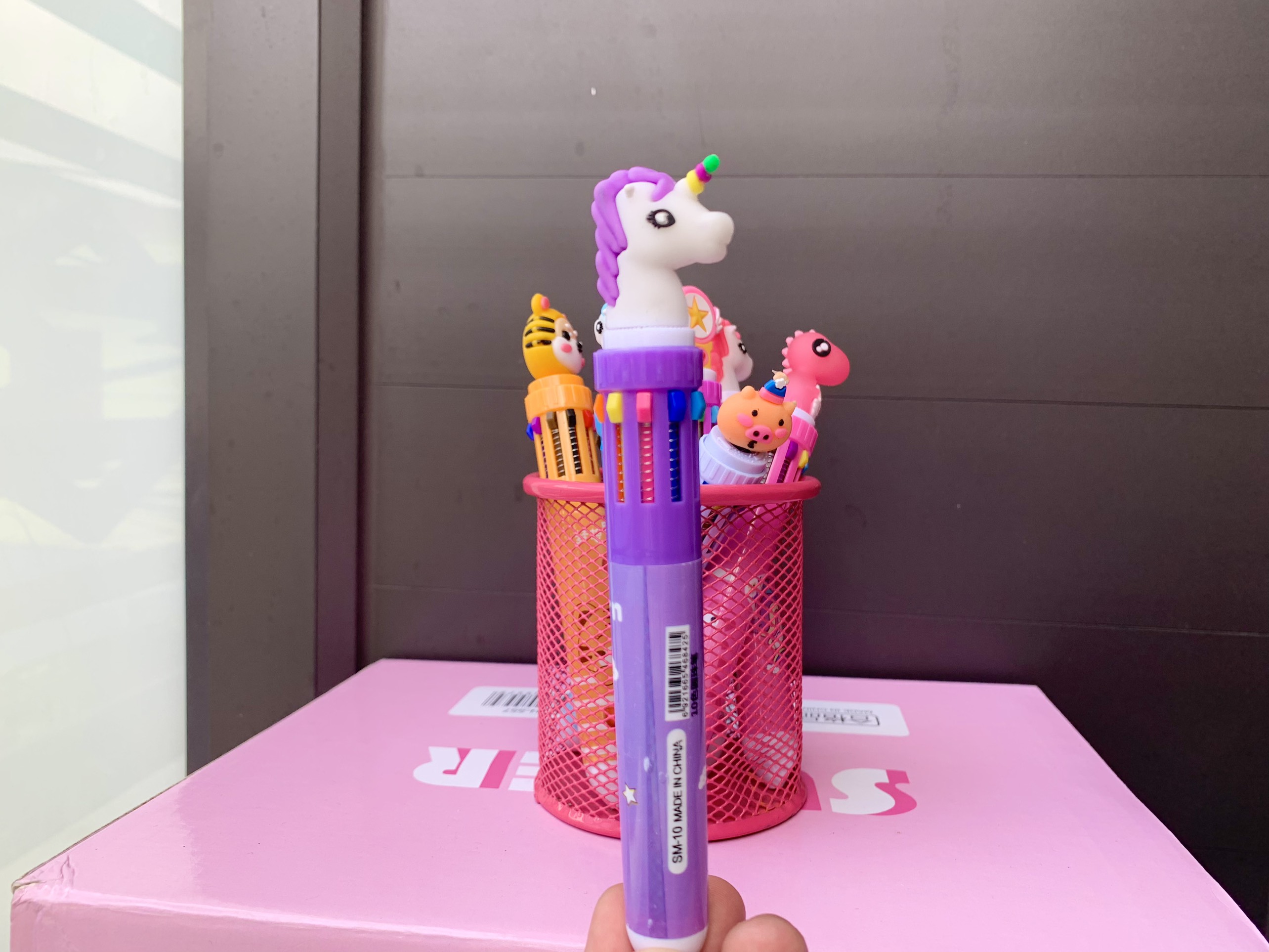 Bút Bi 10 Ngòi Đa Năng Siêu Dễ Thương, Bút Bi Bấm 10 Màu Mực Có Thể Thay Đổi Ngòi Tiện Dụng