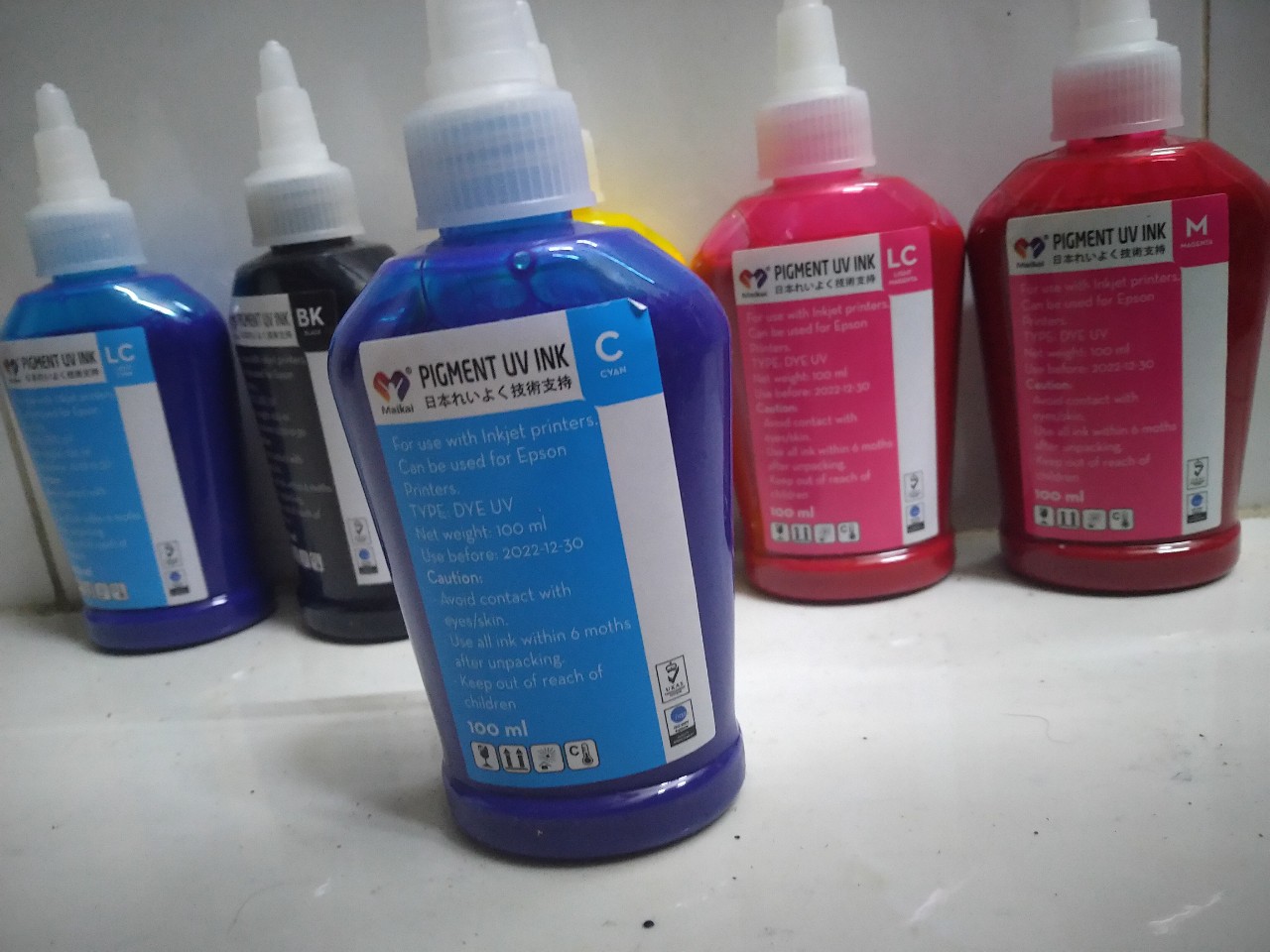 Mực Dầu (Pigment UV) chai màu xanh loại 100ml- C