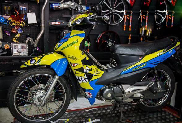 Tem trùm wave a 100 cá mập vàng xanh shark ( đời 2006-2016) - Độ dán team trùm decal xe máy wave a 100 cá mập vàng xanh shark ( đời 2006-2016) - Team trùm decal xe máy wave a 100 rẻ đẹp và chất