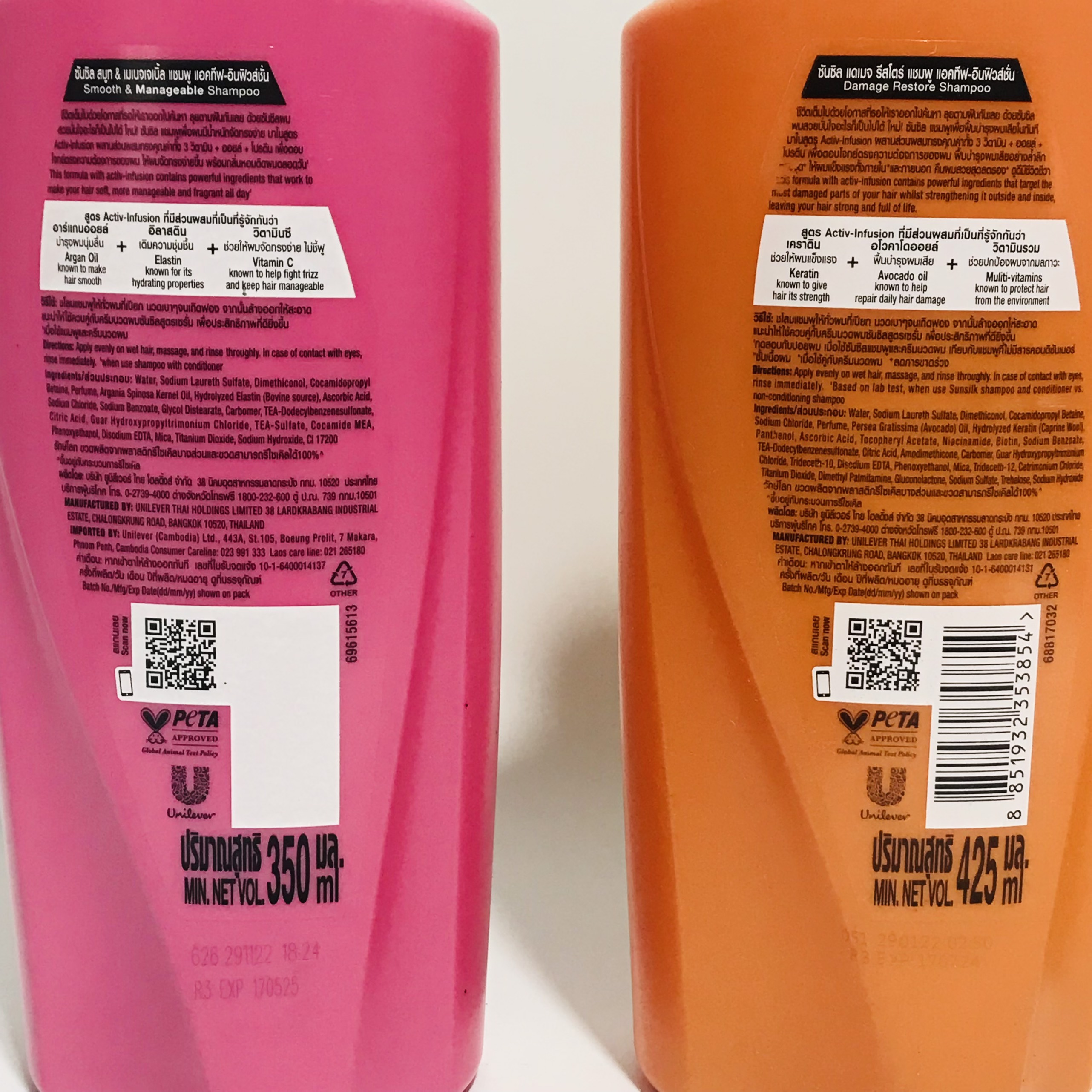 Dầu gội, dầu xả Sunsilk Thái Lan(350ml - 425ml)
