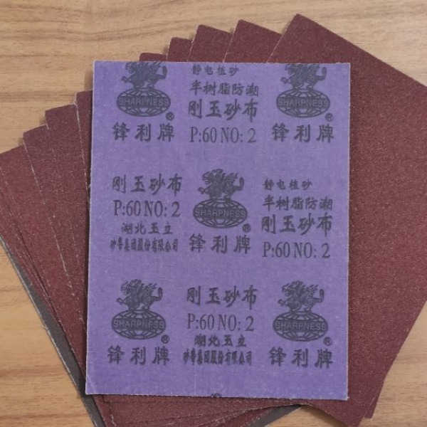 3 Sheets Fabric Sandpaper No. 1 2 3 Grit Level P36 P60 P100 Size 27X21Cm for Sanding Wood, Metal, Walls, Plastic