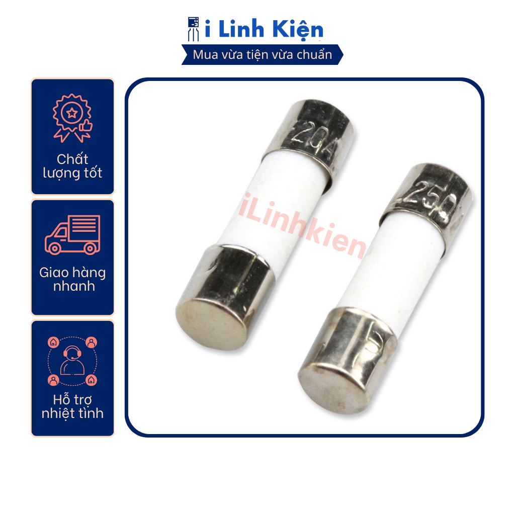 Cầu chì sứ 4A 6x30mm túi 10 con.