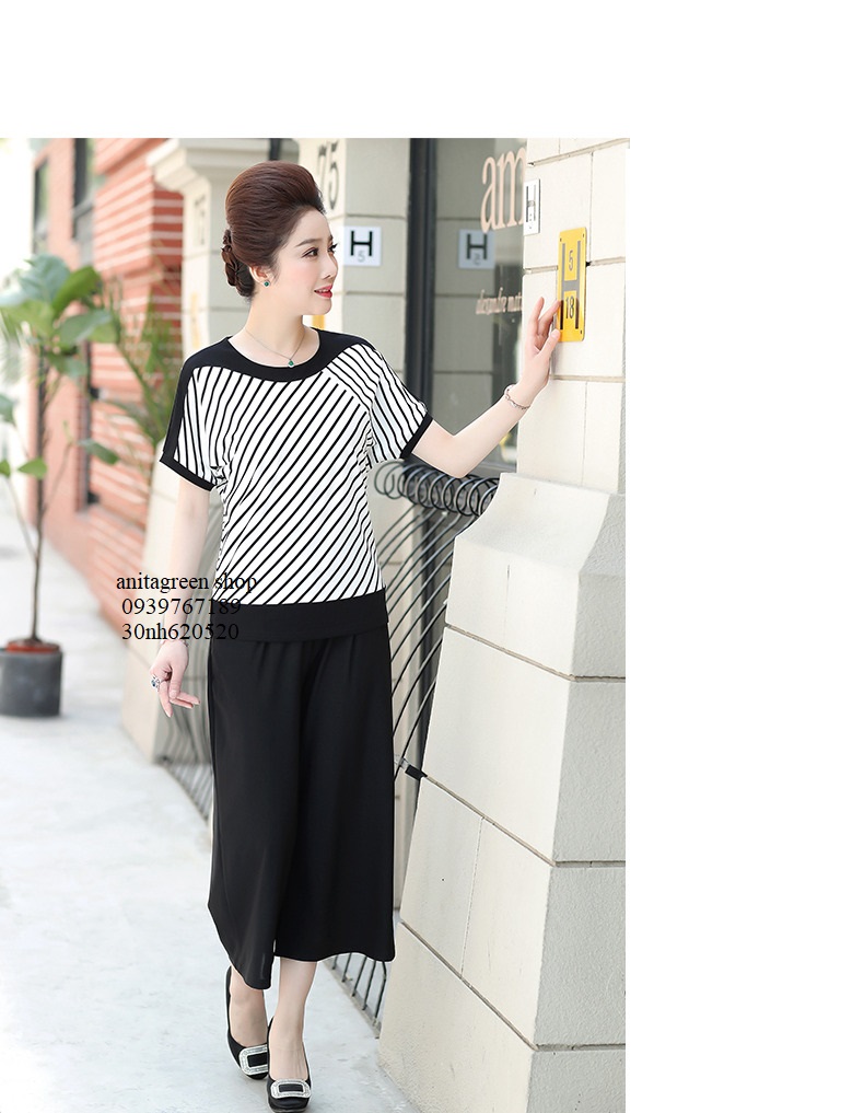 nh620520-ÁO KIỂU KẺ SỌC TAY CÁNH DƠI