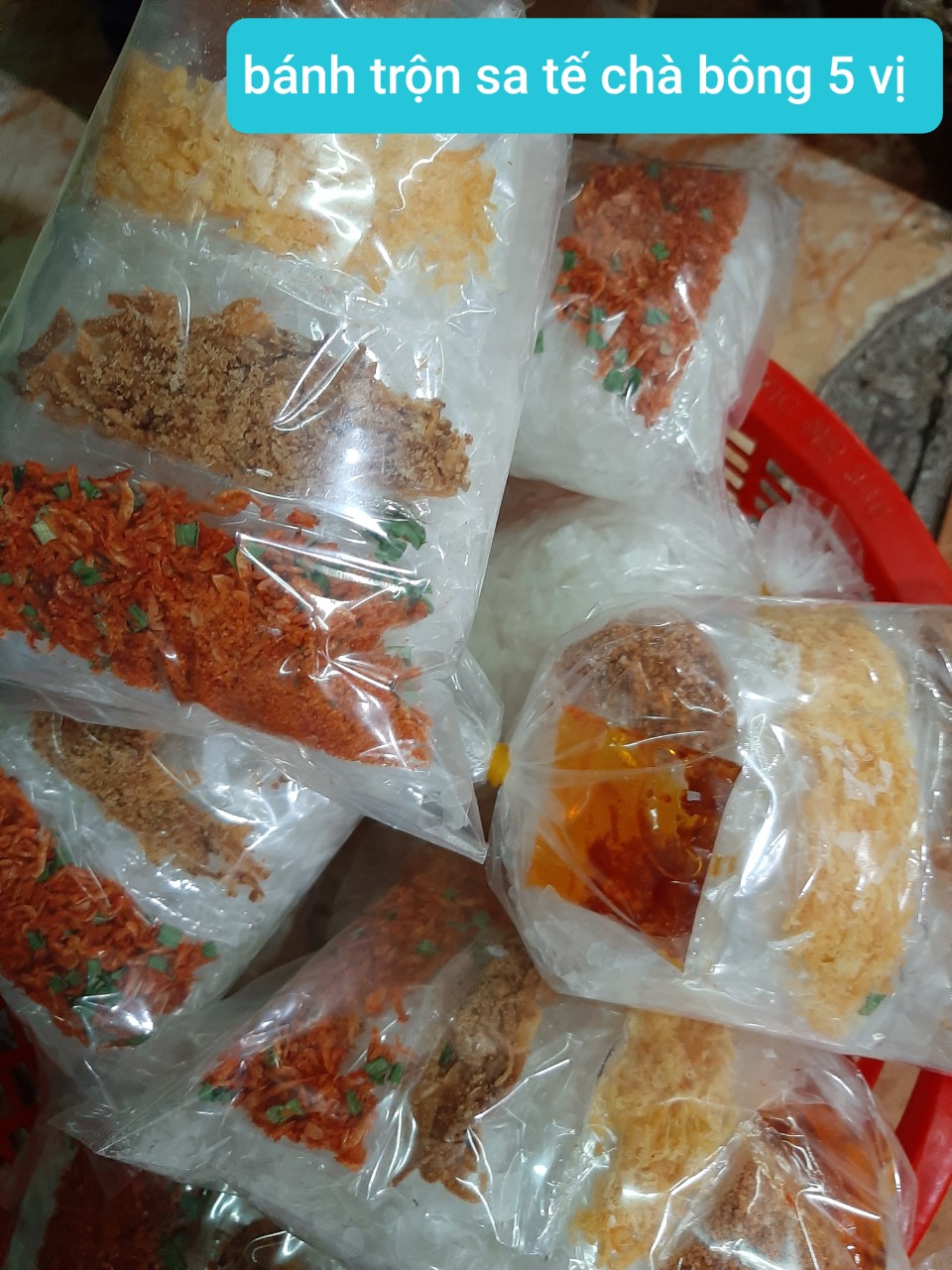 1 BỊCH  BÁNH TRỘN SATE CHÀ BÔNG 5 VỊ SIÊU NGON