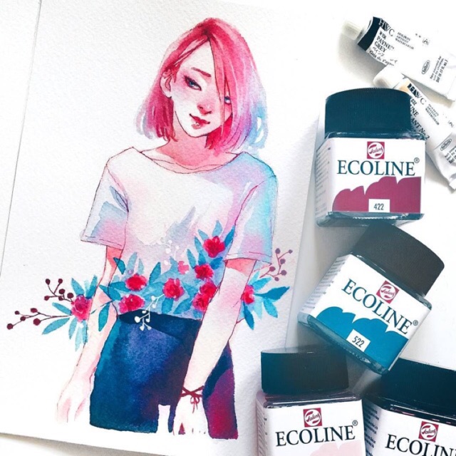 [Lọ 30Ml] P2 Màu Nước Ecoline Dạng Liquid Lỏng Royal Talens Hà Lan