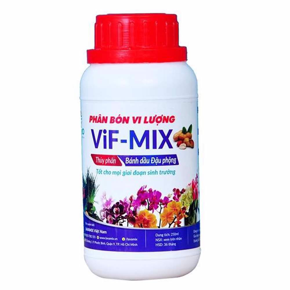 Chai 100ml - phân bón bánh dầu đậu phộng thủy phân dạng nước vif mix lavamix - phân bón hữu cơ sinh học bón lá, tưới gốc