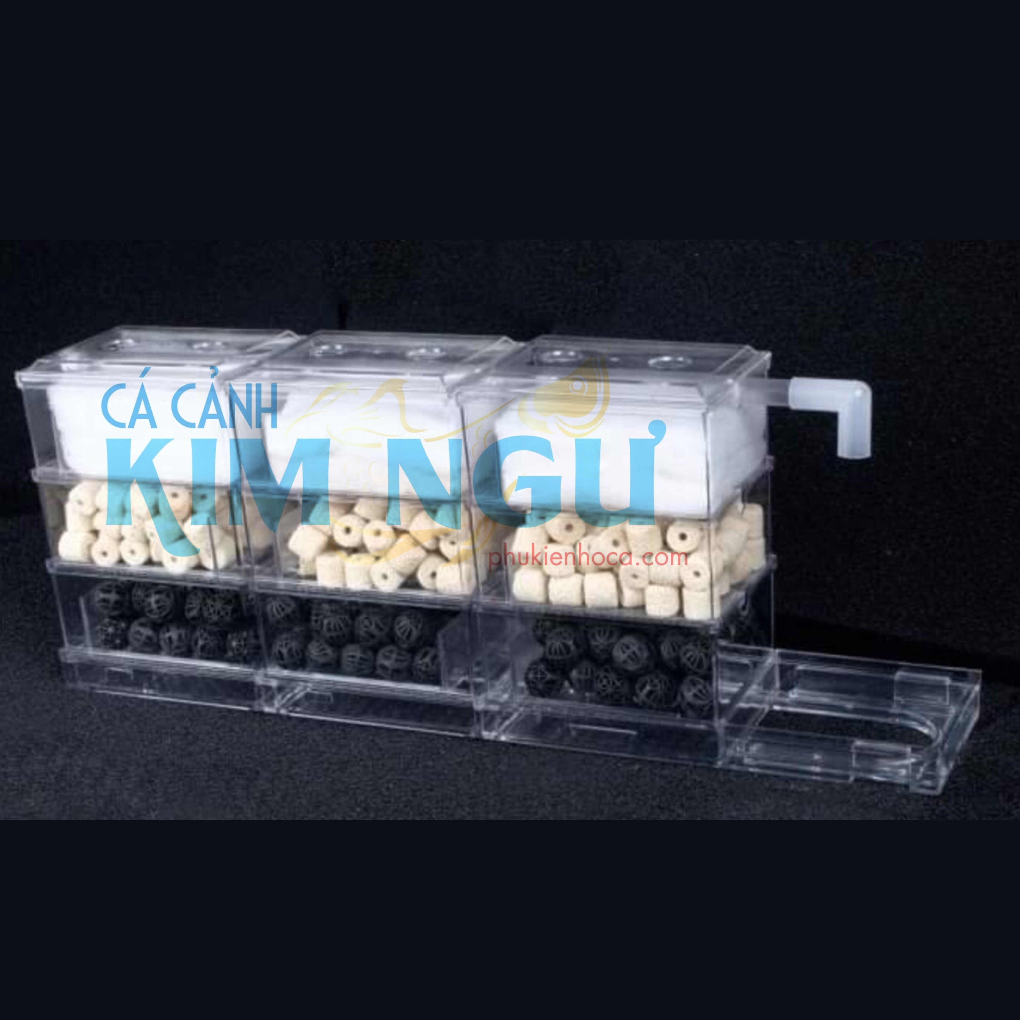 Bộ Lọc Dàn Mưa Mica Lọc Nước Hồ Cá 60cm (3Tầng* 3Dãy)