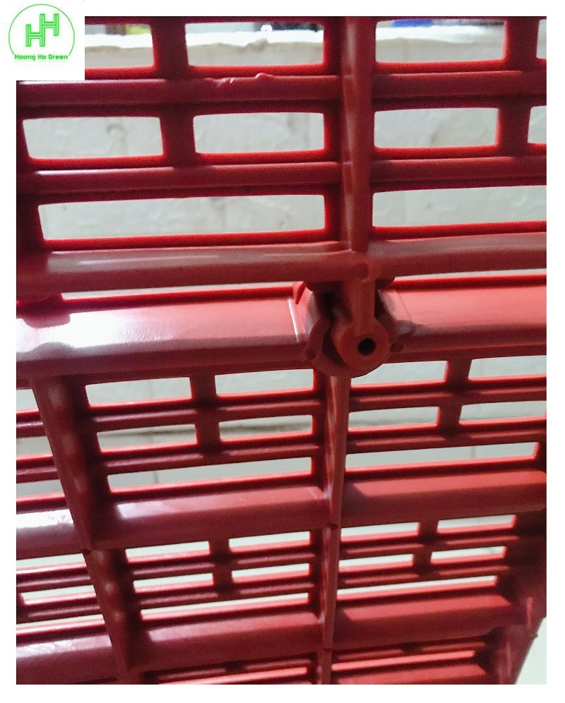 10 Tấm Nhựa Lót Sàn Chuồng Chó, Chuồng Heo, Mèo... Kích thước 40×55x3.5cm Có Thể Ghép Vào Nhau, Màu Đỏ - Tấm nhựa lót sàn đa năng màu Đỏ!