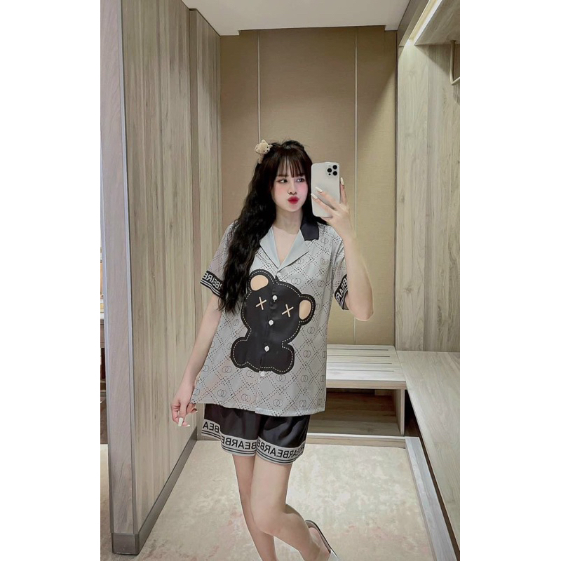 Bộ gấu Bear Lụa xước Ánh kím sang trọng