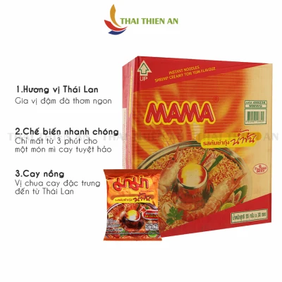Thùng 30 Gói Mì Mama 55g-60g Đủ vị Tomyum - Thịt Bằm - Creamy TomYum Thái Lan Từ Hàng Nhập Khẩu HCM